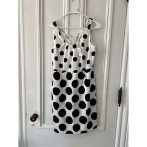NWT Loft cream w/ black polka dotted tank dress 2